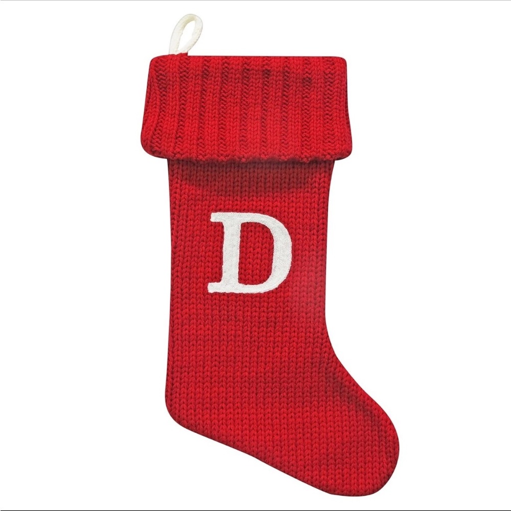 Red Knit Monogram Stocking by Wondershop